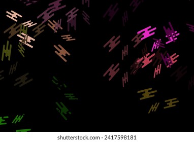 Dark Pink, Green vector backdrop with long lines. Modern geometrical abstract illustration with staves. Pattern for ads, posters, banners.