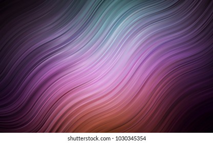 Dark Pink, Green vector background with curved circles. Modern gradient abstract illustration with bandy lines. The elegant pattern for brand book.