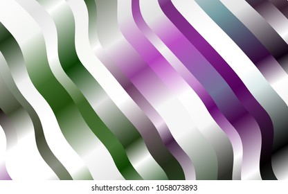 Dark Pink, Green vector background with bent lines. A vague circumflex abstract illustration with gradient. New composition for your brand book.