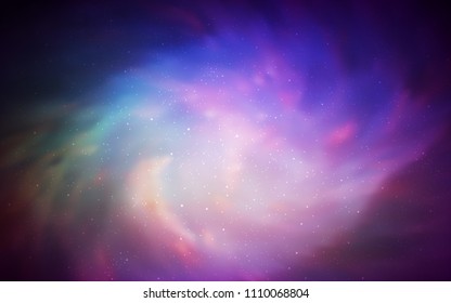 Dark Pink, Green vector background with galaxy stars. Shining illustration with sky stars on abstract template. Pattern for astronomy websites.