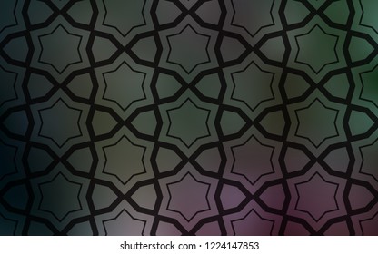 Dark Pink, Green vector background with colored stars. Stars on blurred abstract background with gradient. Pattern for new year ad, booklets.