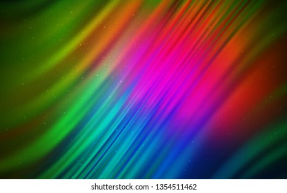 Dark Pink, Green vector background with galaxy stars. Space stars on blurred abstract background with gradient. Pattern for futuristic ad, booklets.