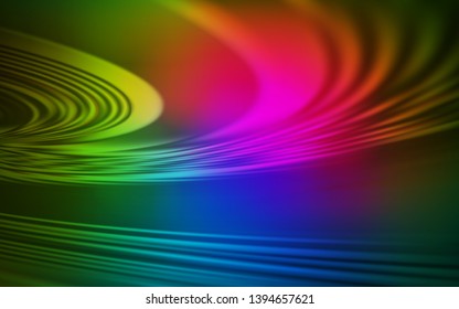 Dark Pink, Green vector background with bent lines. A circumflex abstract illustration with gradient. Colorful wave pattern for your design.