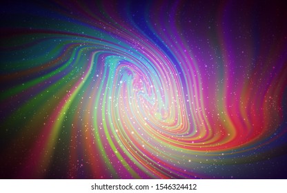 Dark Pink, Green vector background with astronomical stars. Shining colored illustration with bright astronomical stars. Smart design for your business advert.