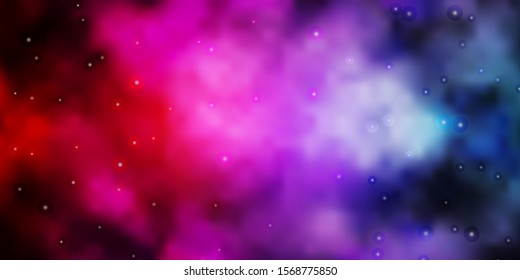 Dark Pink, Green vector background with colorful stars. Blur decorative design in simple style with stars. Best design for your ad, poster, banner.