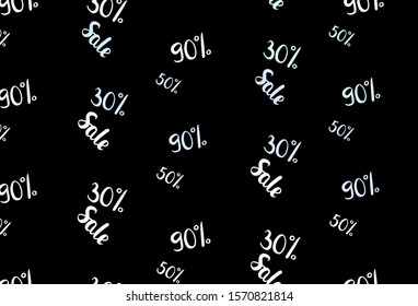 Dark Pink, Green vector background with 30, 50, 90 % signs of sales. Colored words of sales with gradient on white background. Design for business ads, commercials.