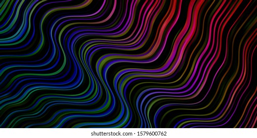 Dark Pink, Green vector background with curved lines. Colorful illustration in abstract style with bent lines. Pattern for business booklets, leaflets