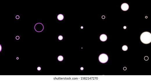 Dark Pink, Green vector background with circles. Colorful illustration with gradient dots in nature style. Pattern for business ads.