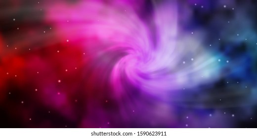 Dark Pink, Green vector background with small and big stars. Colorful illustration in abstract style with gradient stars. Pattern for wrapping gifts.