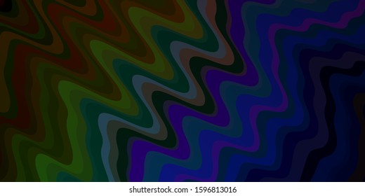 Dark Pink, Green vector background with bent lines. Brand new colorful illustration with bent lines. Pattern for commercials, ads.
