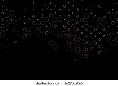 Dark Pink, Green vector background with bubbles. Glitter abstract illustration with blurred drops of rain. Pattern for beautiful websites.