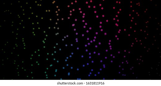 Dark Pink, Green vector background with colorful stars. Colorful illustration in abstract style with gradient stars. Design for your business promotion.