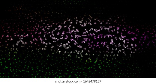 Dark Pink, Green vector background with occult symbols. Retro design in abstract style with witchcraft forms. Simple design for occult depiction.