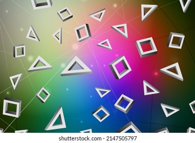 Dark Pink, Green vector background with rectangles. Illustration with set of colorful rectangles. Modern template for your landing page.