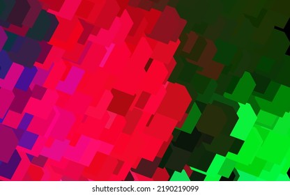 Rosa oscuro, fondo vectorial verde con rectángulos. Ilustración abstracta brillante con formas rectangulares. Mejor diseño para tu anuncio, afiche, banner.