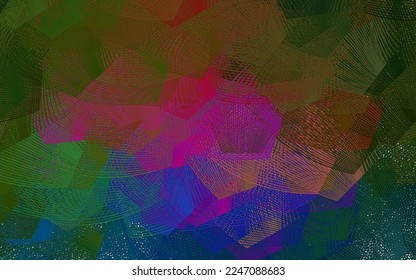 Dark Pink, Green vector background with bent lines. A shining illustration, which consists of curved lines. Brand new design for your ad.