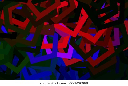 Pink oscuro, fondo vectorial verde con hexágonos. Ilustración de hexágonos coloreados en la superficie borrosa. Diseño para afiches y banners de sitios web.