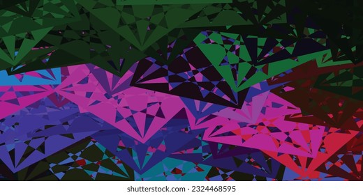 Dark Pink, Green vector background with triangles. Magnificent abstract illustration with triangular shapes , forms. Pattern for promotions.