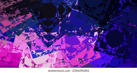 Dark Pink, Green vector background with polygonal forms. Triangle shapes with colorful gradient in abstract style. Pattern for promotions.