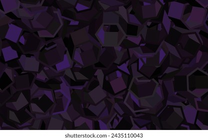 Rosa oscuro, fondo de vector verde con conjunto de hexágonos. Ilustración de hexágonos coloreados en superficie borrosa. Patrón para las páginas de destino.