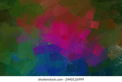 Rosa oscuro, fondo de vector verde con líneas secas. Ilustración colorida brillante en estilo de curva simple. El mejor diseño para tu negocio.