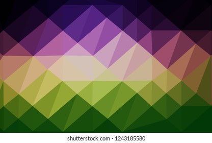 Dark Pink, Green vector blurry triangle texture. Shining colored illustration in a Brand new style. Brand new design for your business.