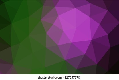 Dark Pink, Green vector blurry hexagon pattern. Colorful abstract illustration with gradient. The textured pattern can be used for background.
