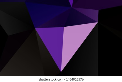 Dark Pink, Green vector blurry triangle pattern. Creative illustration in halftone style with gradient. Template for your brand book.