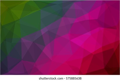 Dark Pink, Green vector blurry triangle background design. Geometric background in Origami style with gradient. 
