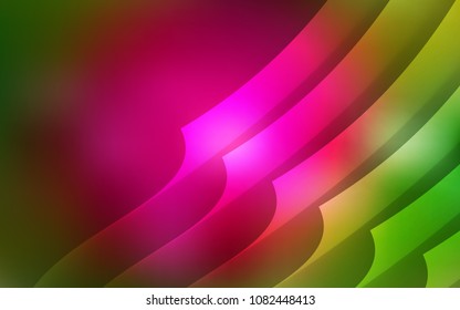 Dark Pink, Green vector cover with stright stripes. Modern geometrical abstract illustration with Lines. Pattern for ads, posters, banners.