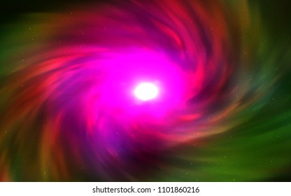 Dark Pink, Green vector cover with astronomical stars. Shining illustration with sky stars on abstract template. Template for cosmic backgrounds.