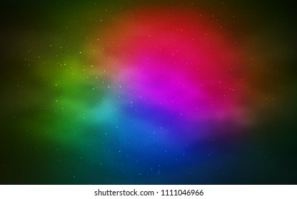 Dark Pink, Green vector cover with astronomical stars. Blurred decorative design in simple style with galaxy stars. Smart design for your business advert.