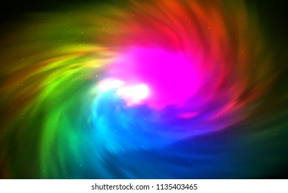 Dark Pink, Green vector cover with astronomical stars. Shining illustration with sky stars on abstract template. Pattern for astronomy websites.