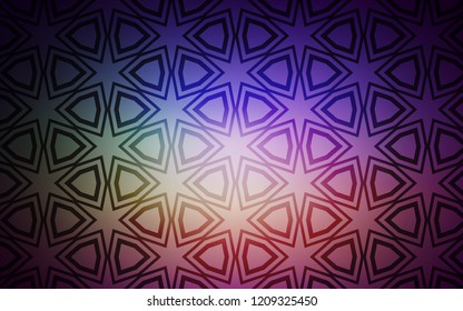 Dark Pink, Green vector cover with small and big stars. Decorative illustration with stars on abstract template. Pattern for websites, landing pages.