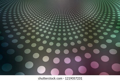 Dark Pink, Green vector cover with spots. Beautiful colored illustration with blurred circles in nature style. Pattern can be used for futuristic ad, booklets.