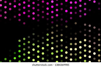 Dark Pink, Green vector cover with spots. Abstract illustration with colored bubbles in nature style. Pattern for ads, leaflets.