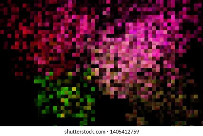 Dark Pink, Green vector cover in polygonal style. Rectangles on abstract background with colorful gradient. Best design for your ad, poster, banner.