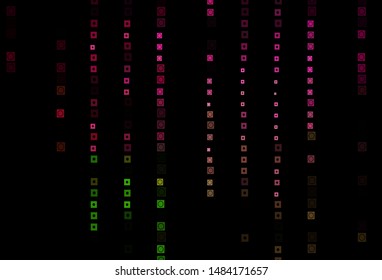 Dark Pink, Green vector cover in polygonal, circular style. Abstract gradient illustration with circles, rectangles. Best design for your ad, poster, banner.