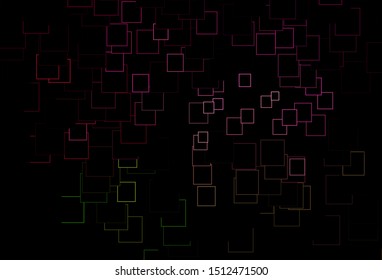 Dark Pink, Green vector cover in polygonal style. Modern abstract illustration with colorful rectangles. Pattern can be used for websites.