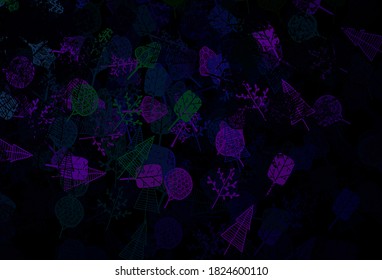 Dark Pink, Green vector doodle backdrop with trees, branches. Decorative illustration with abstract trees. Hand painted design for web, wrapping.