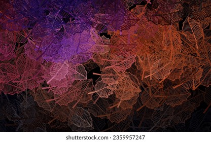 Pink oscuro, fondo de doodle vectorial verde con hojas. Una elegante ilustración brillante con hojas y flores. Nuevo diseño para su negocio.