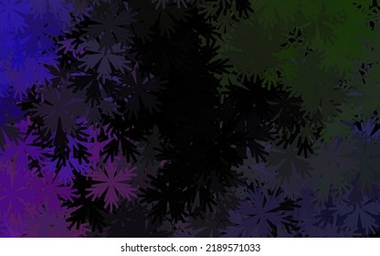 Dark Pink, Green vector elegant pattern with flowers. Flowers in natural style on white background. New template for your brand book.