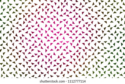 Dark Pink, Green vector geometric simple minimalistic background, which consist of triangles on white background. Triangular pattern with gradient for your business design. 