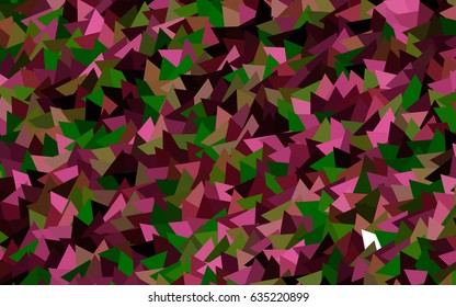 Dark Pink, Green vector geometric simple minimalistic background, which consist of triangles on white background. Triangular pattern with gradient for your business design. 
