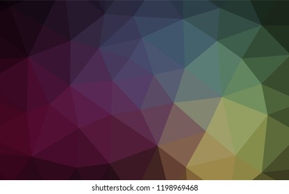 Dark Pink, Green vector hexagon mosaic texture. Modern geometrical abstract illustration with gradient. Triangular pattern for your business design.
