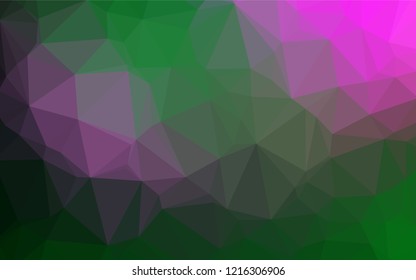 Dark Pink, Green vector hexagon mosaic texture. Modern geometrical abstract illustration with gradient. A new texture for your design.