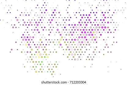 Dark Pink, Green vector illustration which consist of circles. Dotted gradient design for your business. Creative geometric background in halftone style with colored spots.