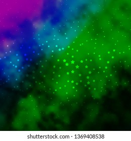Dark Pink, Green vector layout with bright stars. Blur decorative design in simple style with stars. Pattern for websites, landing pages.