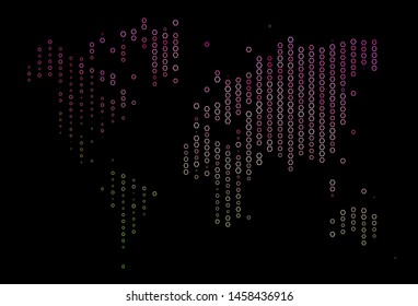 Dark Pink, Green vector layout with hexagonal shapes. Simple background with colorful hexagons. Pattern for texture of wallpapers.