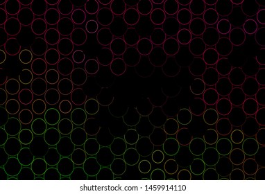 Dark Pink, Green vector layout with circle shapes. Glitter abstract illustration with blurred drops of rain. Pattern for ads, leaflets.